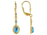 Kingman & Sleeping Beauty Turquoise 18k Yellow Gold Over Silver Earrings