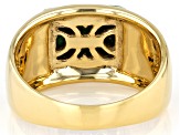 Green Turquoise 18k Yellow Gold Over Sterling Silver Men's Ring