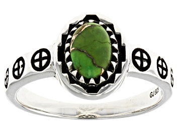 Picture of Green Turquoise Sterling Silver Solitaire Ring