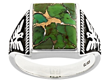 Picture of Green Turquoise Sterling Silver Men's Ring