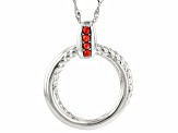 Red Sponge Coral Rhodium Over Sterling Silver Pendant with Chain
