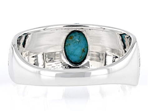 Blue Kingman Turquoise Sterling Silver Band Ring