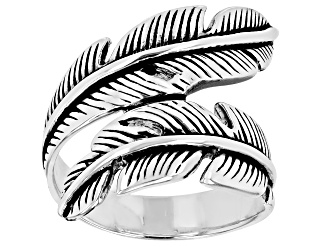 Sterling Silver Feather Bypass Ring