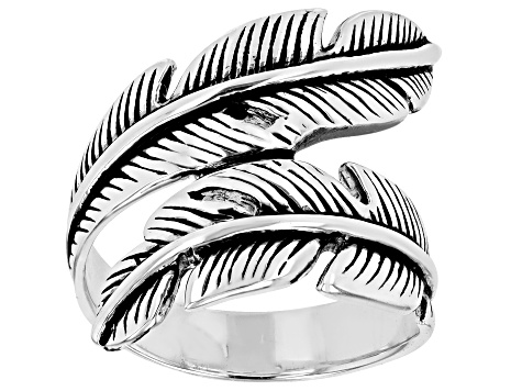 Sterling Silver Feather Bypass Ring
