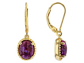 Purple Turquoise 18k Yellow Gold Over Sterling Silver Earrings