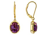 Purple Turquoise 18k Yellow Gold Over Sterling Silver Earrings