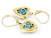 Blue Turquoise 18k Yellow Gold Over Sterling Silver Dangle Earrings