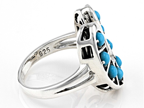 Sleeping Beauty Turquoise Sterling Silver Horseshoe Ring