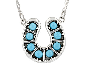 Picture of Sleeping Beauty Turquoise Sterling Silver Horseshoe Necklace