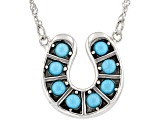 Sleeping Beauty Turquoise Sterling Silver Horseshoe Necklace