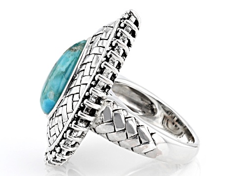 Pear Shaped Turquoise Sterling Silver Ring