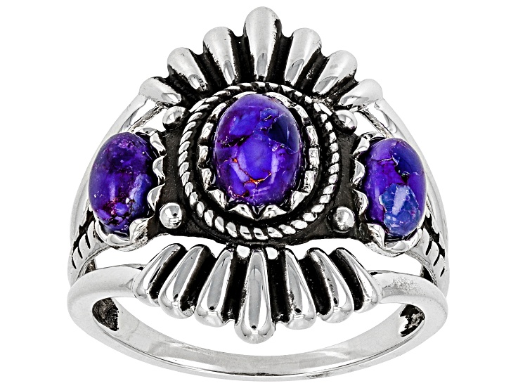 Shielded Purple Turquoise and Sterling Silver Ring