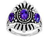 Purple Turquoise Sterling Silver Ring