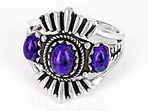 Purple Turquoise Sterling Silver Ring