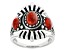 Red Sponge Coral Sterling Silver Ring