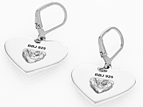 Oxidized Sterling Silver Heart Dangle Earrings