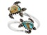 Blended Turquoise & Shell Sterling Silver Turtle Bypass Ring