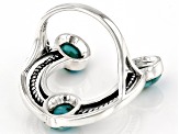 Blue Turquoise Sterling Silver Horseshoe Ring