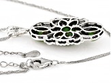 Green Turquoise Sterling Silver 3-Stone Pendant With Chain