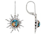 Blended Turquoise & Spiny Oyster Shell Silver Dangle Earrings