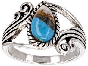Blended Turquoise with Spiny Oyster Shell Sterling Silver Ring