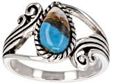 Blended Turquoise with Spiny Oyster Shell Sterling Silver Ring