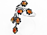 Orange Spiny Oyster Sterling Silver Floral Ring