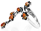 Orange Spiny Oyster Sterling Silver Floral Ring