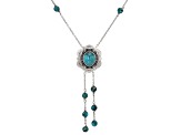 Blue Turquoise Sterling Silver "Bolo Tie" Necklace