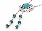 Blue Turquoise Sterling Silver "Bolo Tie" Necklace