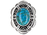 Blue Turquoise Sterling Silver Solitaire Ring