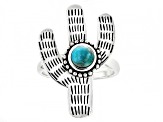 Blue Turquoise Sterling Silver Cactus Ring