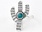 Blue Turquoise Sterling Silver Cactus Ring