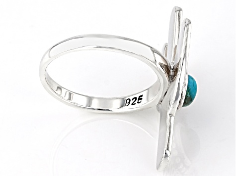 Blue Turquoise Sterling Silver Cactus Ring