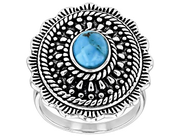 Picture of Oval Turquoise Oxidized Sterling Silver Ring