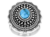 Oval Turquoise Oxidized Sterling Silver Ring