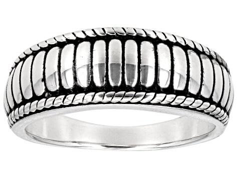 Oxidized Sterling Silver Textured Band Ring