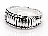 Oxidized Sterling Silver Textured Band Ring