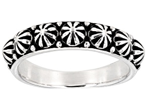 Oxidized Sterling Silver Textured Band Ring