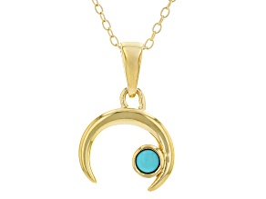 Sleeping Beauty Turquoise 18k Gold Over Sterling Silver Pendant With Chain