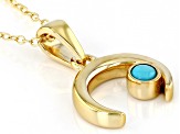 Sleeping Beauty Turquoise 18k Gold Over Sterling Silver Pendant With Chain