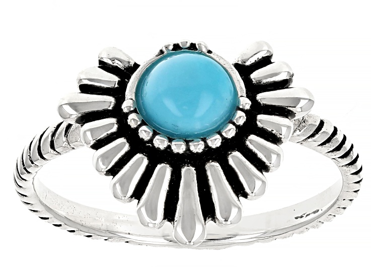 Sleeping Beauty Turquoise Oxidized Sterling Silver Ring - SWW856 | JTV