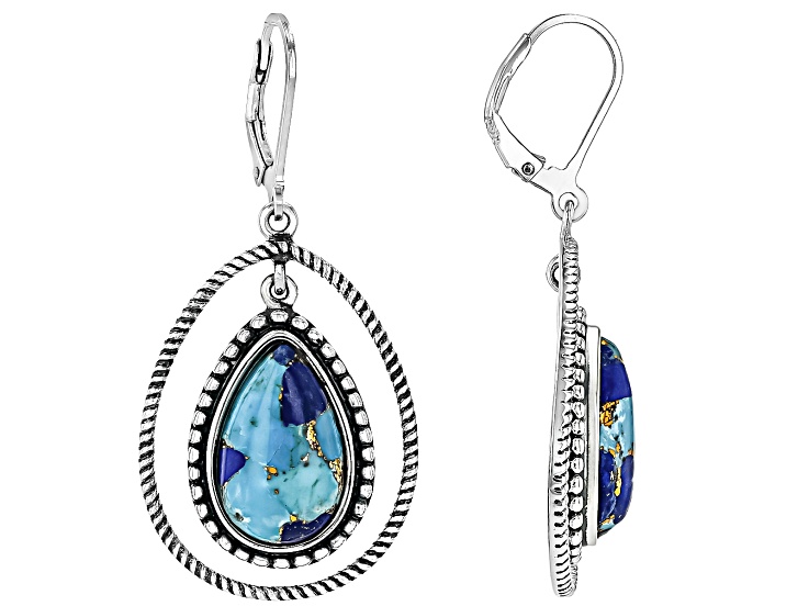 925 selling Earrings Dangles Southwest Design Lapis