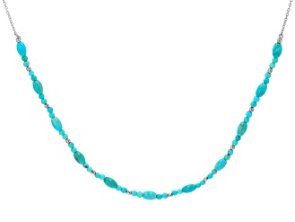 Sleeping Beauty Turquoise Rhodium Over Sterling Silver Necklace