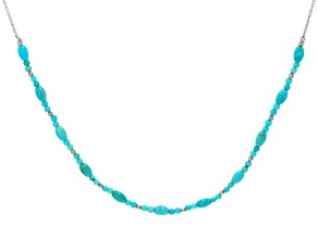 Sleeping Beauty Turquoise Rhodium Over Sterling Silver Necklace