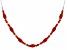 Red Sponge Coral Rhodium Over Sterling Silver Necklace
