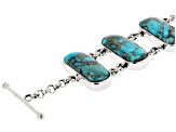 Blue Copper Turquoise Sterling Silver Bracelet