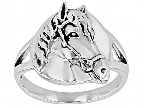 Oxidized Sterling Silver Horse Ring