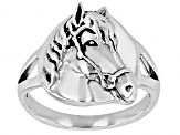 Oxidized Sterling Silver Horse Ring