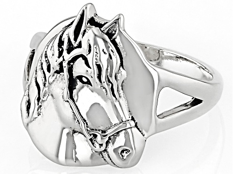 Oxidized Sterling Silver Horse Ring